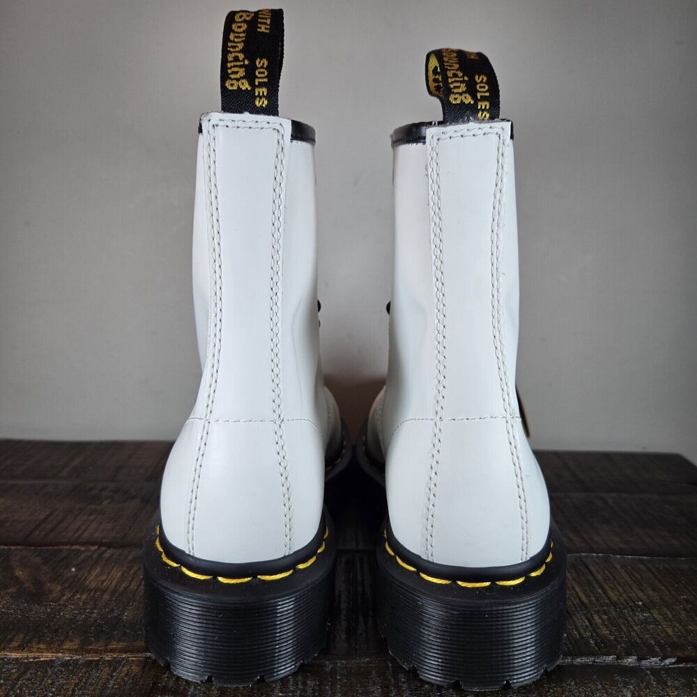 NEW Dr. Doc Martens 1460 Quad Womens Size 6 Lace Up Boots White Leather 26499 - Picture 4 of 12